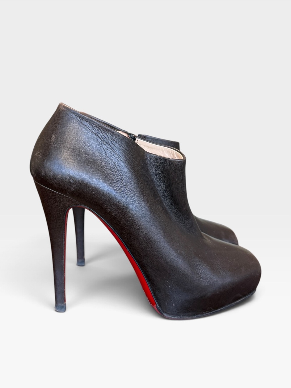 Christian Louboutin Miss 120 Platform Ankle Boot in Brown Leather EU 38